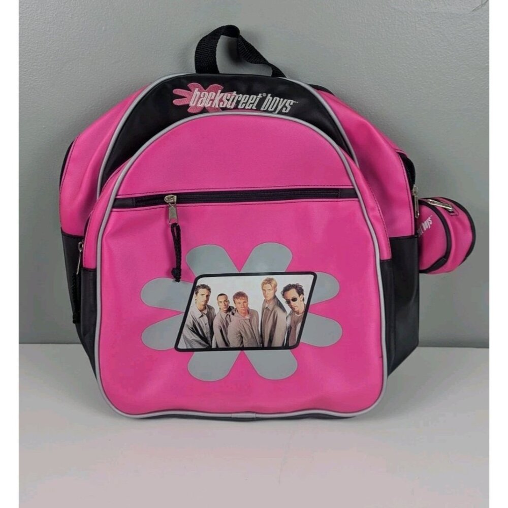 Vintage 1999 Backstreet Boys Pink Backpack and Coin Purse Bag Charm - RARE - Y2K